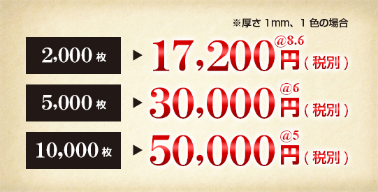 2000枚17200円(税別)～